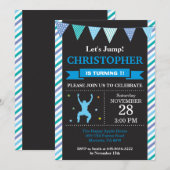 Jump Invitation Trampoline Birthday Party Kaart (Voorkant / Achterkant)