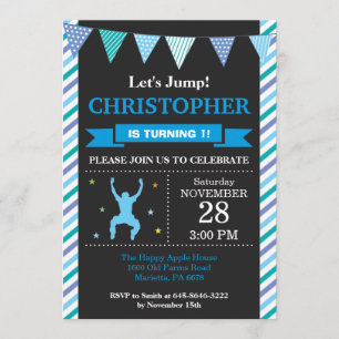 Jump Invitation Trampoline Birthday Party Kaart