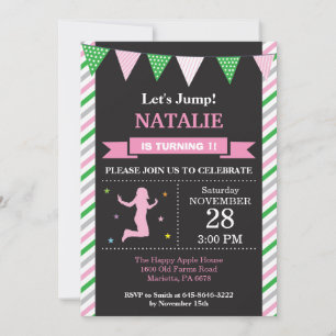 Jump Invitation Trampoline Birthday Party Kaart