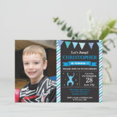 Jump Invitation Trampoline Birthday Party Kaart (Staand voorkant)