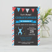 Jump Invitation Trampoline Verjaardagsfeest Kaart (Staand voorkant)