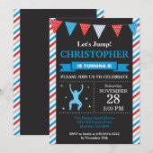 Jump Invitation Trampoline Verjaardagsfeest Kaart (Voorkant / Achterkant)