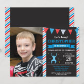 Jump Invitation Trampoline Verjaardagsfeest Kaart (Voorkant / Achterkant)