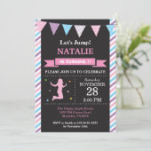 Jump Invitation Trampoline Verjaardagsfeest Kaart (Staand voorkant)