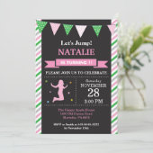 Jump Invitation Trampoline Verjaardagsfeest Kaart (Staand voorkant)