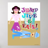 Jump Jive and Fail Swing Dance Cartoon Design Poster (Voorkant)
