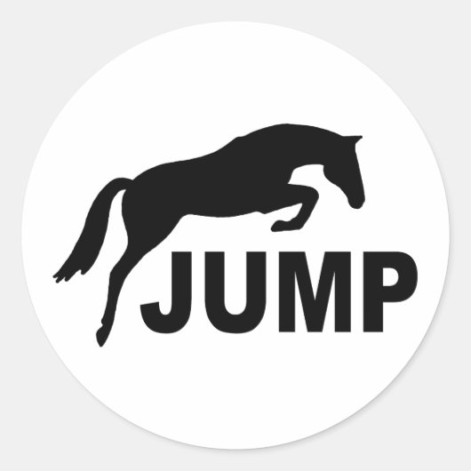 JUMP met jokerpaard Ronde Sticker (Voorkant)