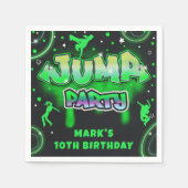 Jump Neon Trampoline Jump Bounce Verjaardagsfeest Servet (Voorkant)