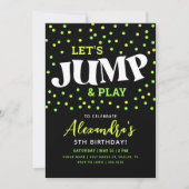Jump Neon Trampoline Verjaardag uitnodiging (Voorkant)