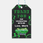 Jump Neon Trampoline Verjaardagsfeestje Dank u Cadeaulabel (Voorkant)