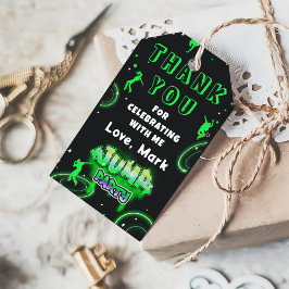 Jump Neon Trampoline Verjaardagsfeestje Dank u Cadeaulabel