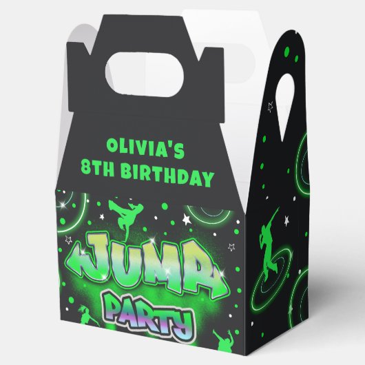 Jump Neon Trampoline Verjaardagsfeestje Favor Box Bedankdoosjes (Geopend)