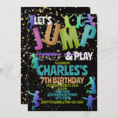 Jump Park Kids Birthday Party Custom Kaart (Voorkant / Achterkant)