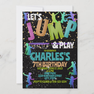 Jump Park Kids Birthday Party Custom Kaart