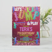 Jump Park Kids Birthday Party Custom Kaart (Staand voorkant)