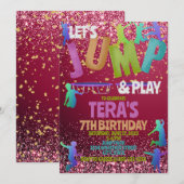 Jump Park Kids Birthday Party Custom Kaart (Voorkant / Achterkant)