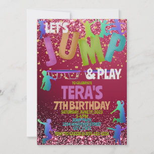 Jump Park Kids Birthday Party Custom Kaart