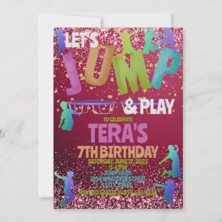 Jump Park Kids Birthday Party Custom Kaart