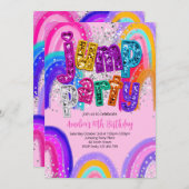 Jump Party Birthday Any Age Party Invitation Kaart (Voorkant / Achterkant)
