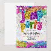 Jump Party Birthday Any Age Party Invitation Kaart (Voorkant / Achterkant)