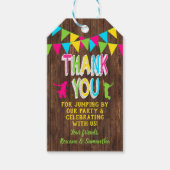 Jump party bounce gecombineerde partij roze gunst cadeaulabel (Voorkant)