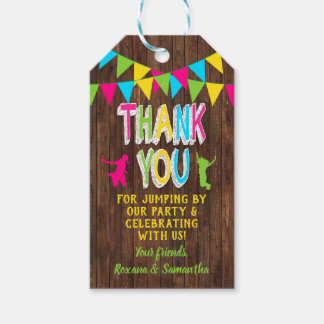 Jump party bounce gecombineerde partij roze gunst cadeaulabel