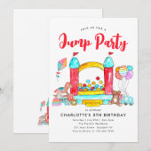 Jump Party Bounce House Trampoline Park Verjaardag Kaart (Voorkant / Achterkant)