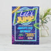 Jump Party Bounce Neon Trampoline Park Kaart (Staand voorkant)