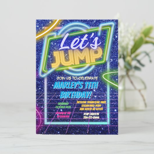 Jump Party Bounce Neon Trampoline Park  Kaart (Staand voorkant)