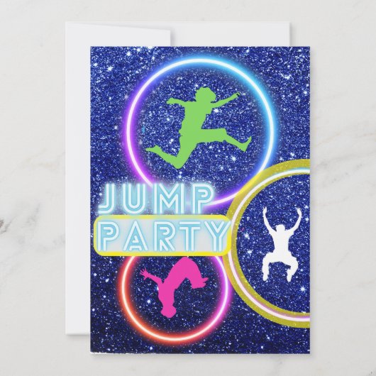 Jump Party Bounce Neon Trampoline Park  Kaart (Achterkant)
