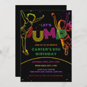 Jump Party Fun Kids Verjaardag Uitnodiging (Voorkant / Achterkant)