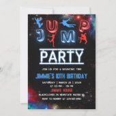 Jump Party Glow Verjaardag Uitnodiging (Voorkant)