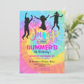 Jump Party Invitation Tie Dye Invitation Bounce Kaart (Staand voorkant)