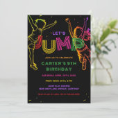 Jump Party Kids Verjaardag Uitnodiging (Staand voorkant)