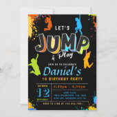 Jump Party Laten we springen jongen verjaardag Kaart (Voorkant)