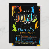 Jump Party Laten we springen jongen verjaardag Kaart (Voorkant / Achterkant)