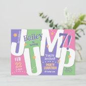 Jump Party Schattige Meisjes Pastel Lente Verjaard Kaart (Staand voorkant)