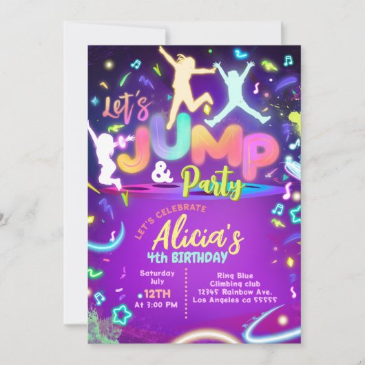 Jump Party uitnodiging (Voorkant)