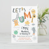 Jump Schattige Monster Trampoline Park Verjaardags Kaart (Staand voorkant)