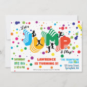 Jump Spelen Trampoline Park Party Kinderen Verjaar Kaart (Voorkant)