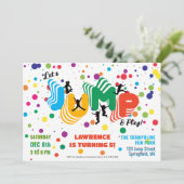 Jump Spelen Trampoline Park Party Kinderen Verjaar Kaart (Staand voorkant)