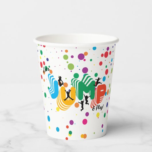 Jump Spelen Trampoline Park Party Kinderen Verjaar Papieren Bekers (Achterkant)