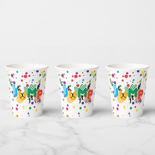 Jump Spelen Trampoline Park Party Kinderen Verjaar Papieren Bekers (Multi)