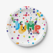 Jump Spelen Trampoline Park Party Kinderen Verjaar Papieren Bordje (Voorkant)