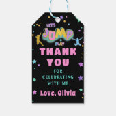 Jump Spelen Verjaardag Jump Trampoline Party Dank  Cadeaulabel (Achterkant)