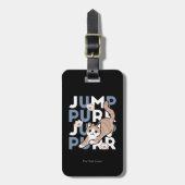 Jump Spint Jump: speels kattenontwerp met leuke ku Bagagelabel (Voorkant verticaal)