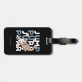 Jump Spint Jump: speels kattenontwerp met leuke ku Bagagelabel (Achterkant horizontaal)