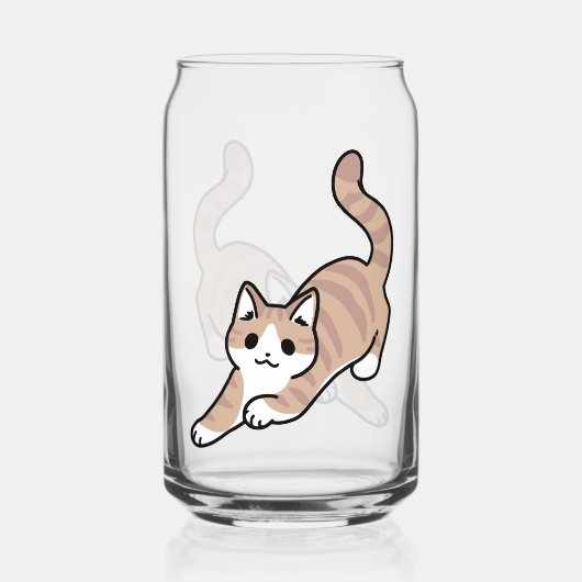Jump Spint Jump: speels kattenontwerp met leuke ku Blikvorm Glas (Achterkant)