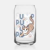 Jump Spint Jump: speels kattenontwerp met leuke ku Blikvorm Glas (Achterkant)