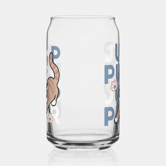 Jump Spint Jump: speels kattenontwerp met leuke ku Blikvorm Glas (Rechts)